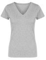 Dames T-shirt Promodoro V-Neck heather Grey